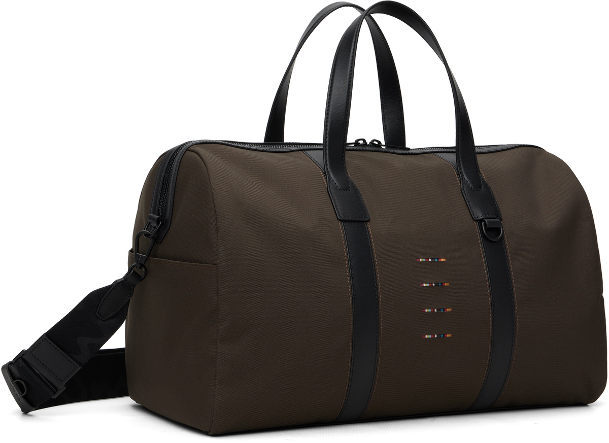 Paul Smith Khaki Cordura Laser 'Signature Stripe' Duffle Bag