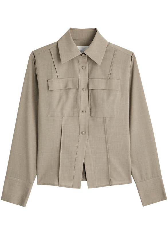 Photo: Clea Aiden Wool-blend Shirt Taupe