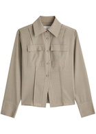 Clea Aiden Wool-blend Shirt Taupe
