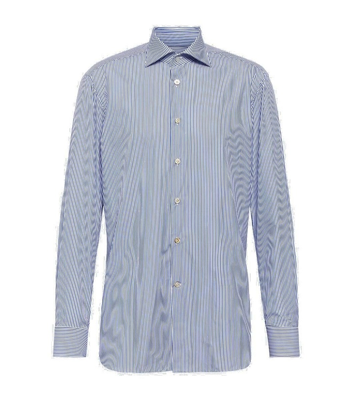 Photo: Kiton Striped cotton poplin Oxford shirt