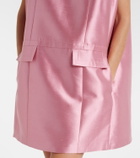 Prada Embellished wool and silk minidress