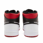 Air Jordan Men's 1 Mid Sneakers in White/Gym Red/Black