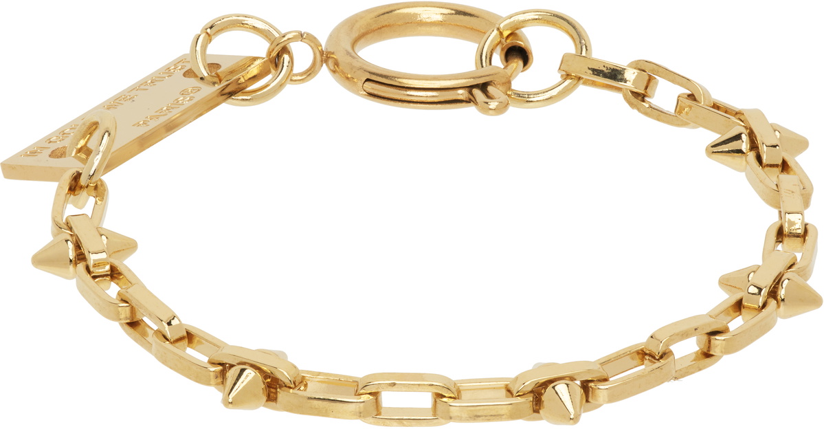 IN GOLD WE TRUST PARIS SSENSE Exclusive Thin Spike Bracelet
