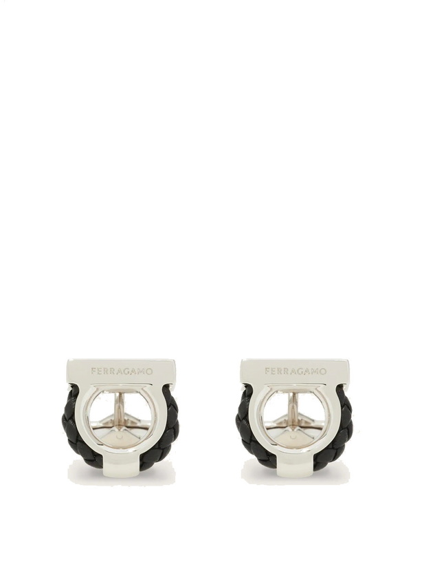 Photo: Ferragamo Mens Gancini cufflinks in Black