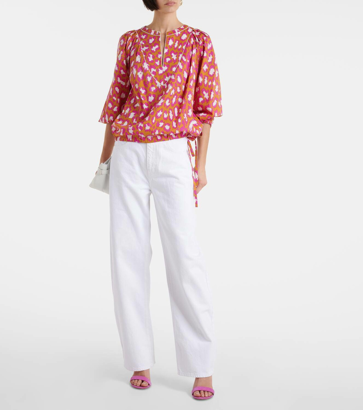 Diane von Furstenberg Juliette printed cotton-blend top