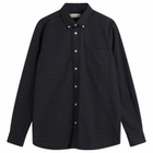 Foret Men's Creek Heavy Flannel Check Overshirt in Navy