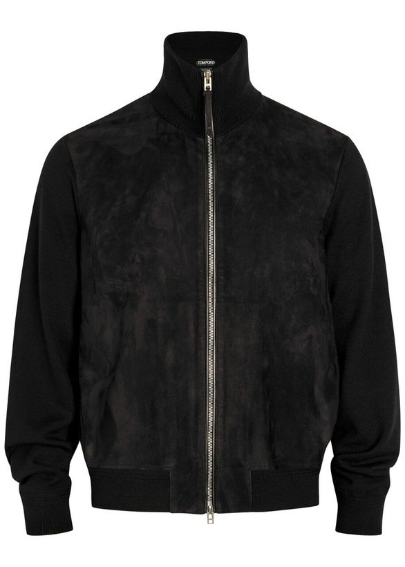 Photo: Tom Ford Suede and Wool-blend Jacket Black