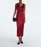 Erdem Embellished satin cocktail dress