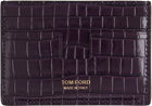 TOM FORD Purple Money Clip Card Holder