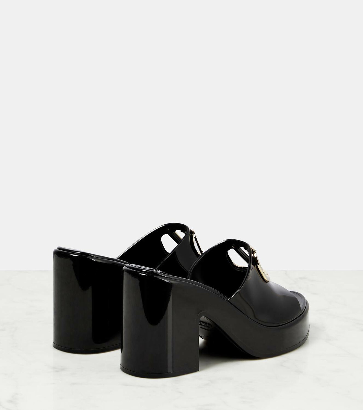 ☆関税込☆【VALENTINO GARAVANI】VLogo leather platform mules Valentino Garavani VLogo Summerblocks leather platform mules