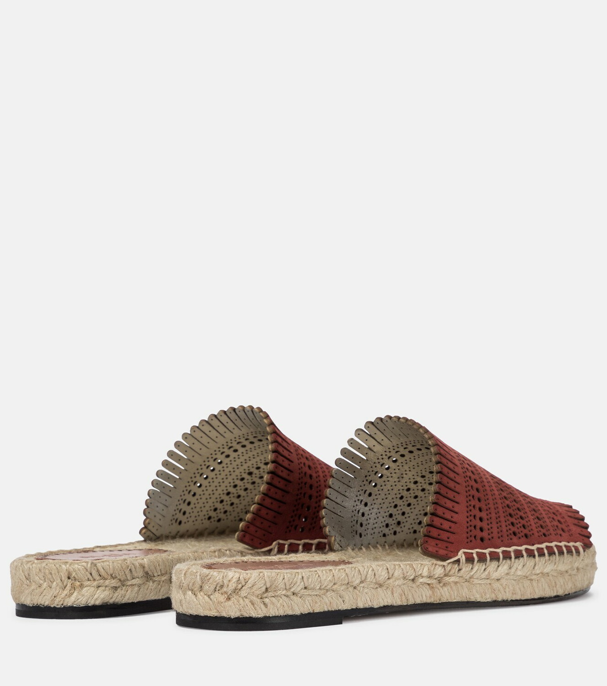 Alaïa Laser-cut leather espadrille sandals