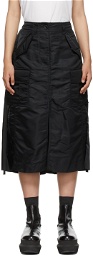 Sacai Black Nylon Twill Mid-Length Skirt
