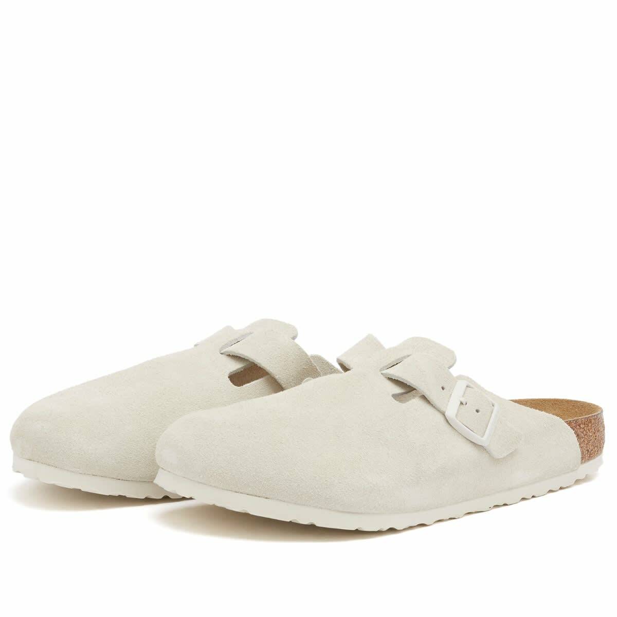 Birkenstock Boston SFB Clog - Antique White Suede