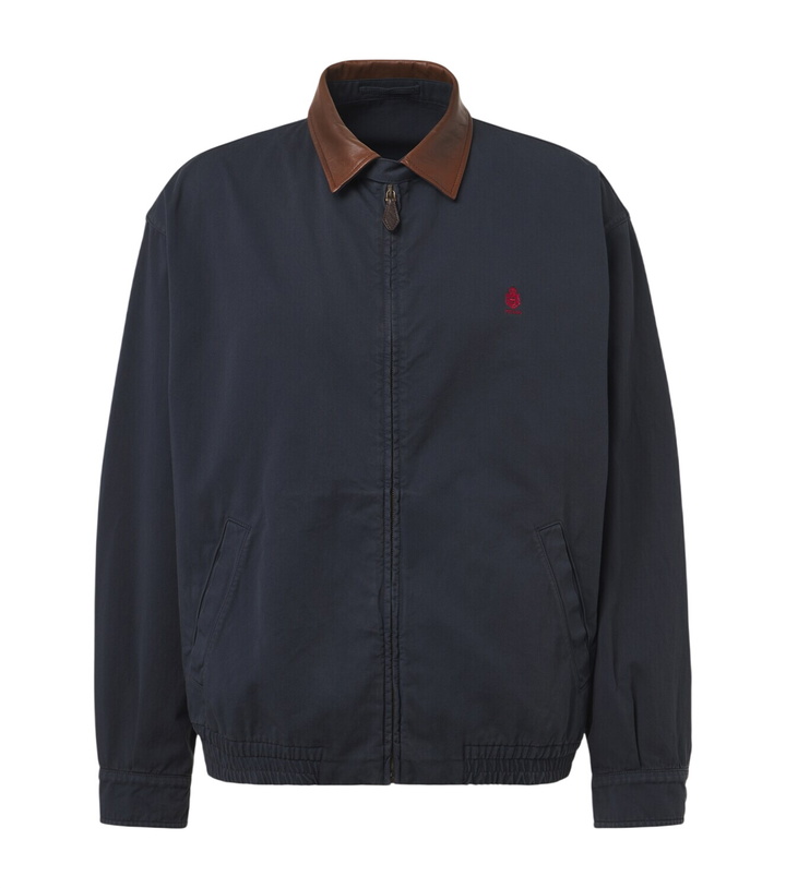 Photo: Prada Leather-trimmed cotton canvas blouson jacket