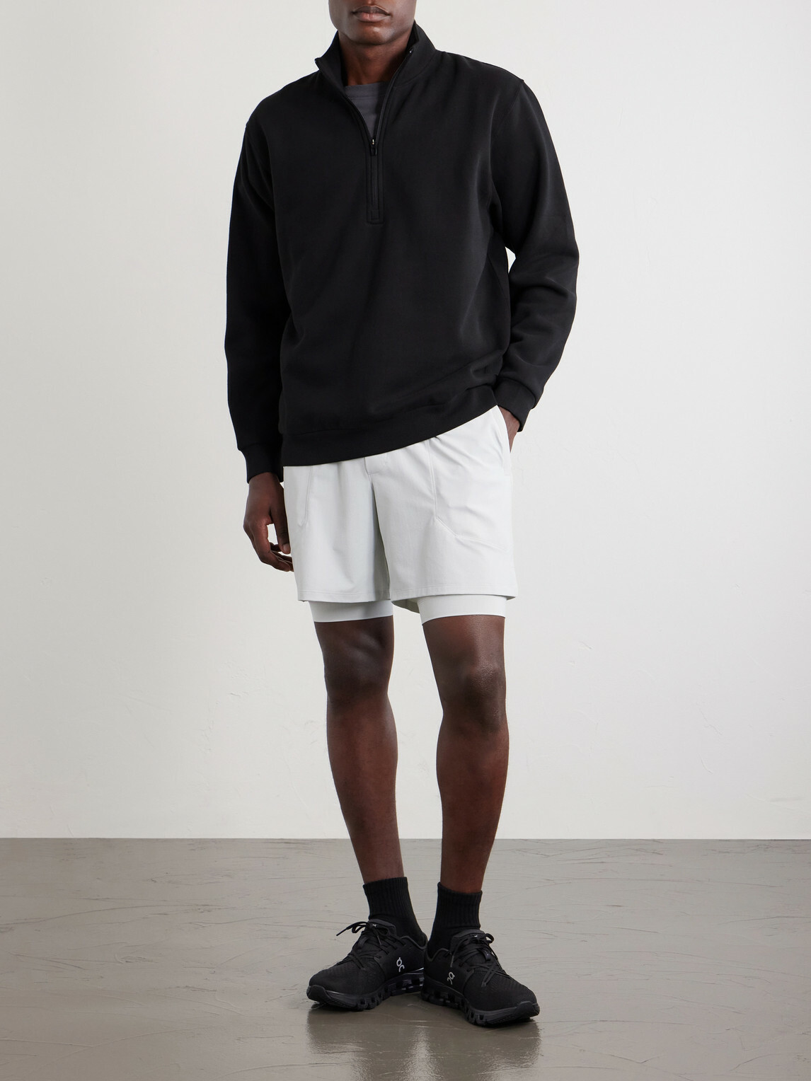 Lululemon - Steady State Cotton-Blend Jersey Half-Zip Sweatshirt - Black