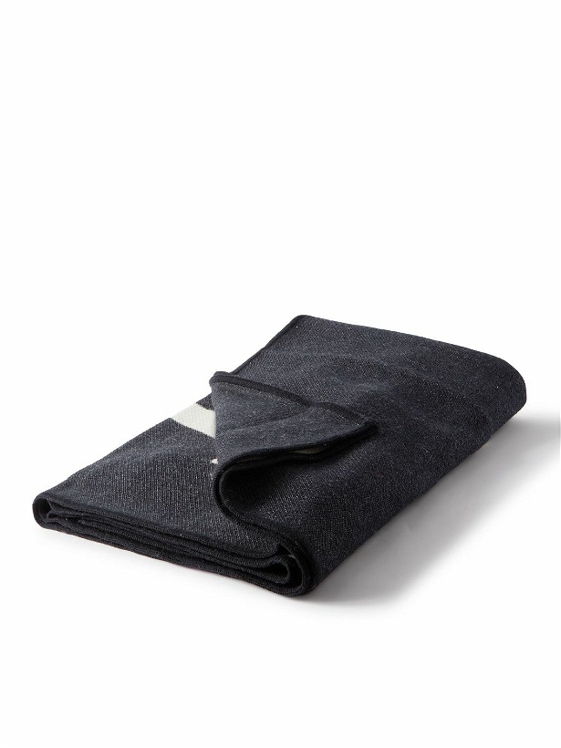 Photo: JW Anderson - Leather-Appliquéd Logo-Jacquard Merino Wool-Blend Blanket