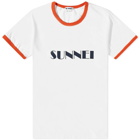 Sunnei Men's Logo Ringer T-Shirt in White