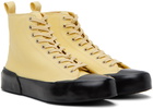 Jil Sander Yellow High-Top Sneakers