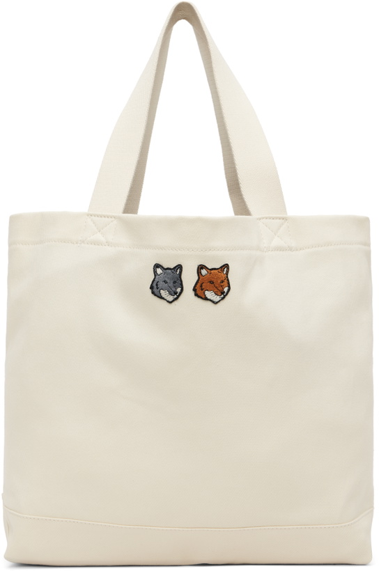 Photo: Maison Kitsuné Off-White Double Fox Head Tote
