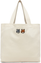 Maison Kitsuné Off-White Double Fox Head Tote