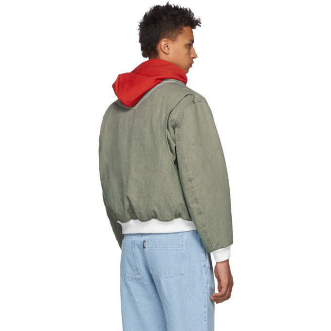 Gosha Rubchinskiy Green Denim Bomber Jacket