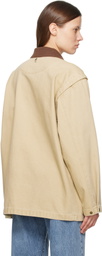 LE17SEPTEMBRE Beige Knit Collar Field Jacket
