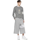 Thom Browne Grey Oversized 4-Bar Sweat Shorts