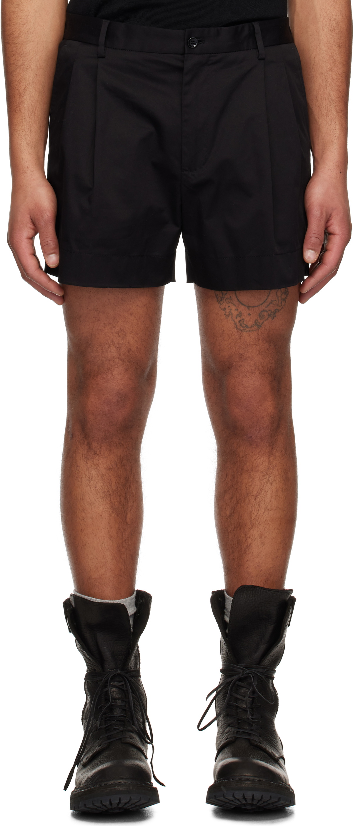Dolce & Gabbana Black Cotton Mid Waist Denim Men Bermuda Short