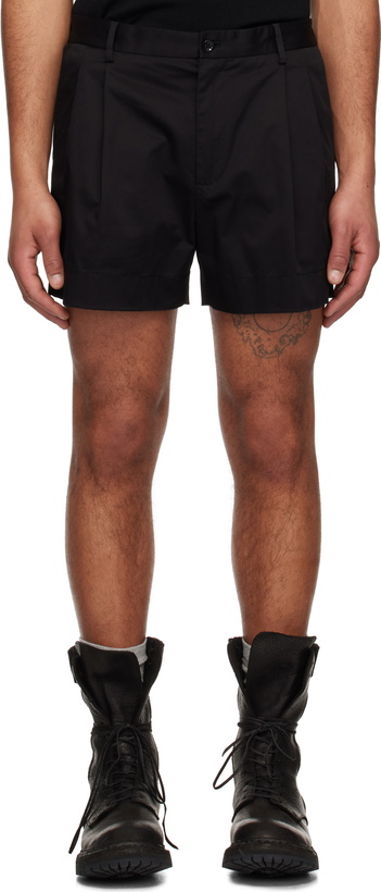Photo: Dolce&Gabbana Black Cotton Gabardine Shorts