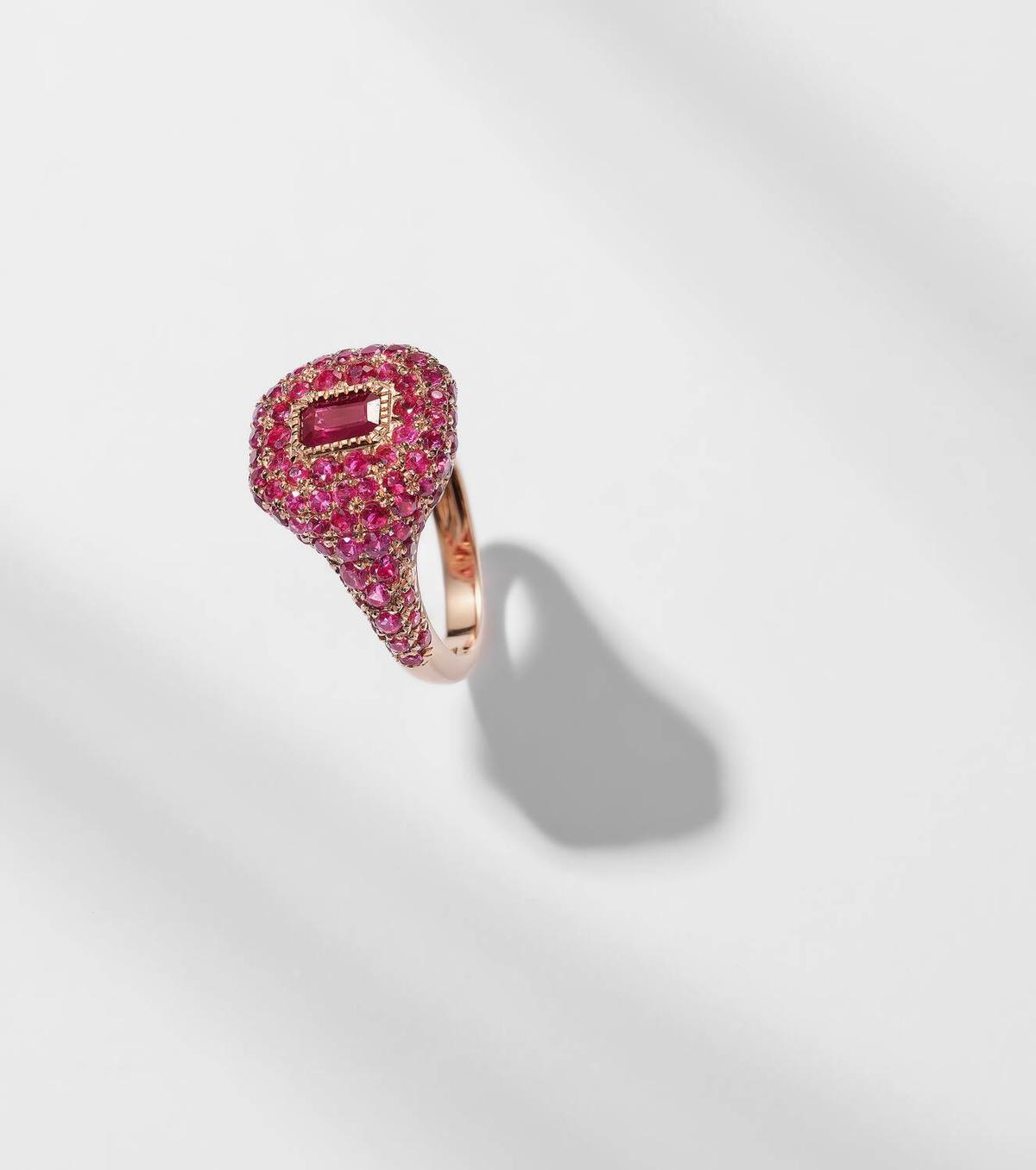 Shay Jewelry 18kt rose gold pinky ring with ruby