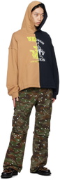 AFTER PRAY Beige & Navy Opposition Half Panel Hoodie