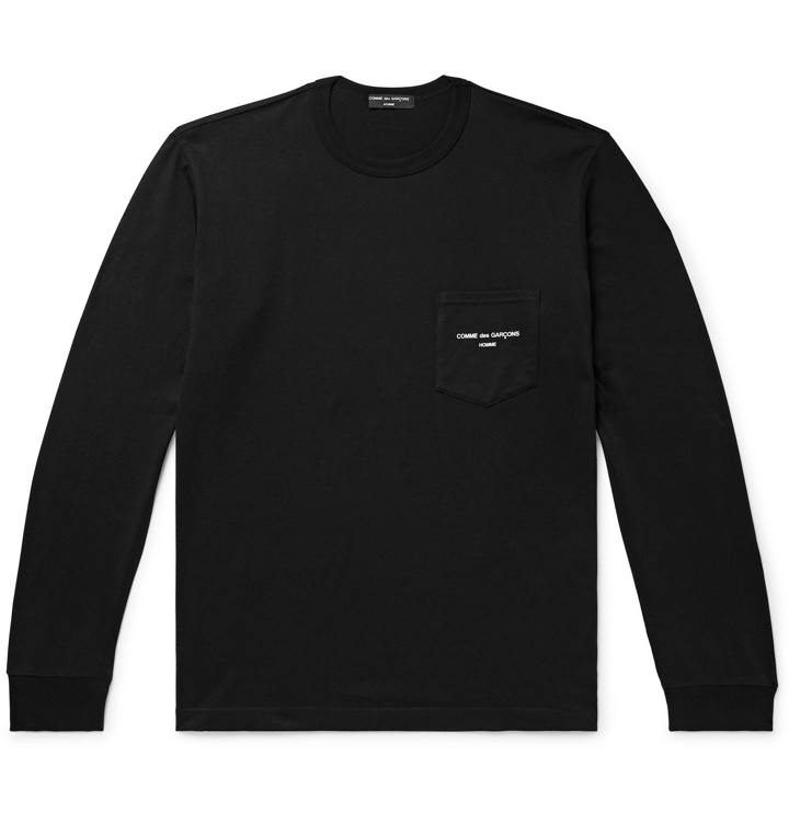 Photo: Comme des Garçons HOMME - Logo-Print Cotton-Jersey T-Shirt - Black