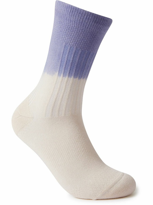 Photo: ON - All-Day Ombré Stretch Organic Cotton-Blend Socks - Purple