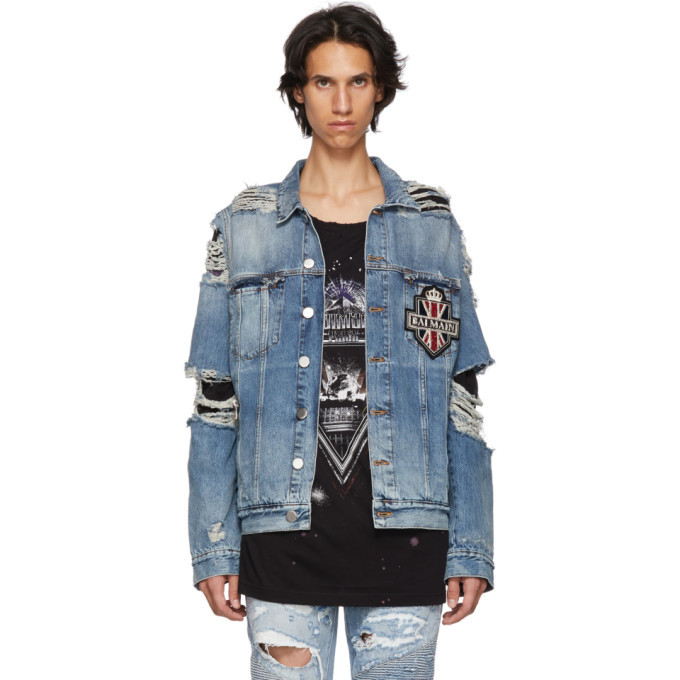 Photo: Balmain Blue Badge Denim Jacket