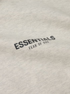 FEAR OF GOD ESSENTIALS - Logo-Print Cotton-Blend Jersey Mock-Neck Sweatshirt - Gray