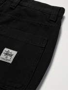 STÜSSY - Garment-Dyed Cotton-Canvas Trousers - Black