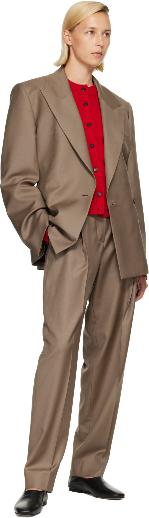 Róhe Taupe Hourglass Shaped Blazer