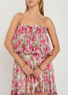 Chloe Floral Print Ruffled Silk-chiffon Maxi Dress Pink