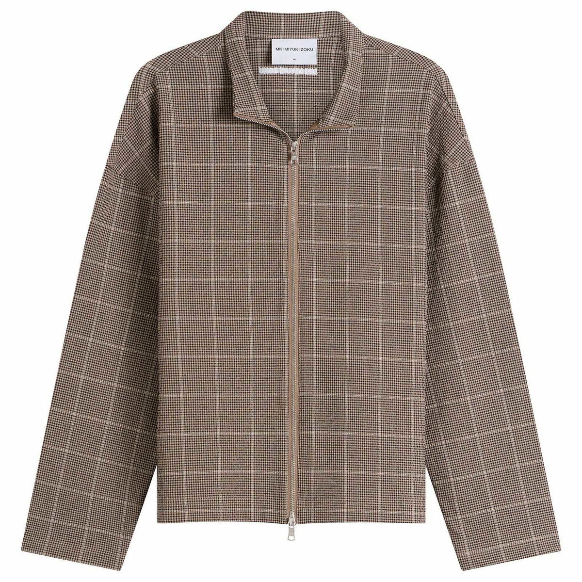 MKI Men's Seersucker Check Track Jacket in Brown
