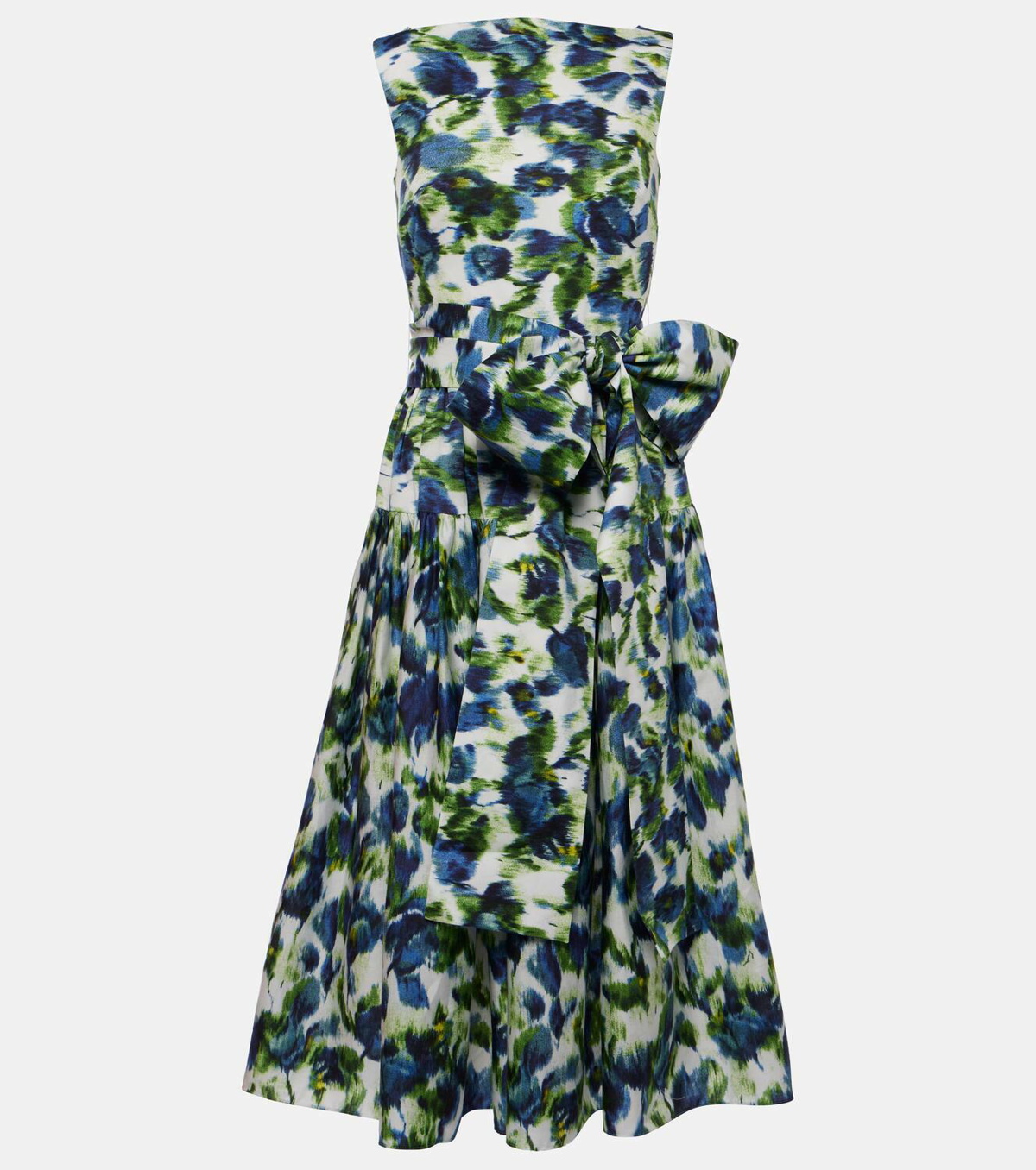 Erdem Floral bow-detail cotton midi dress