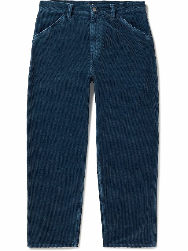 Photo: EDWIN - Straight-Leg Stone-Washed Cotton-Corduroy Trousers - Blue