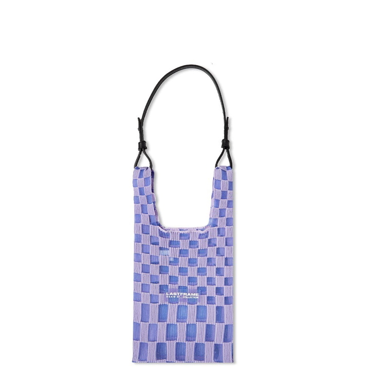 Photo: LASTFRAME Women's Sheer Ichimatsu Market Bag Small in Lavender