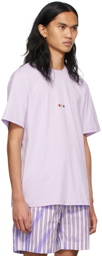 MSGM Purple Cotton Logo T-Shirt