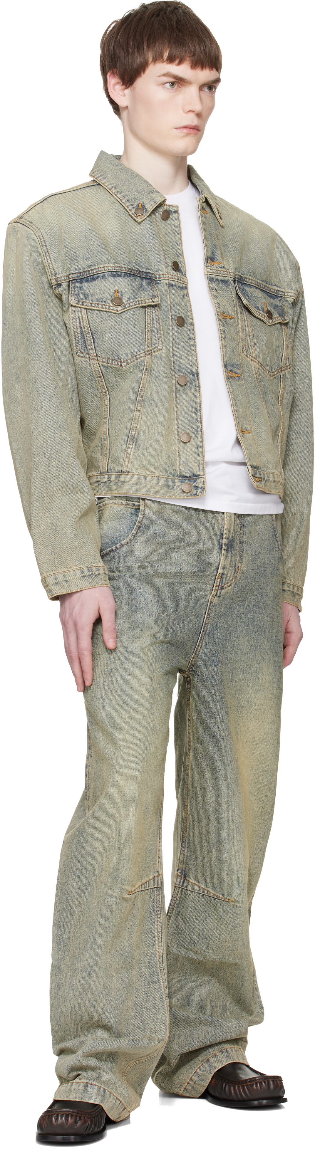 Entire Studios Blue Shrunken Denim Jacket