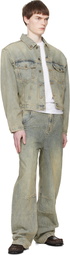 Entire Studios Blue Shrunken Denim Jacket