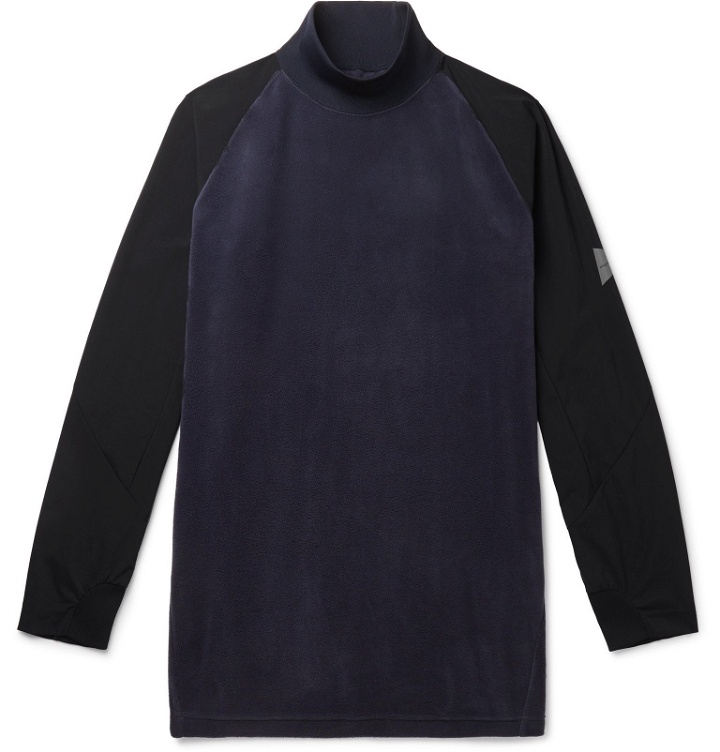 Photo: And Wander - Fleece and Shell Rollneck Base Layer - Blue