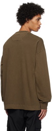 Juun.J Brown Garment-Dyed Long Sleeve T-Shirt