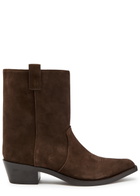 Khaite Clive 35 Suede Ankle Boots Brown