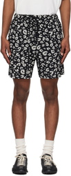 TAKAHIROMIYASHITA TheSoloist. Black & Gray Leopard Shorts