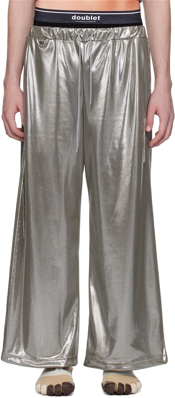 Photo: Doublet Silver Chain Link Track Pants